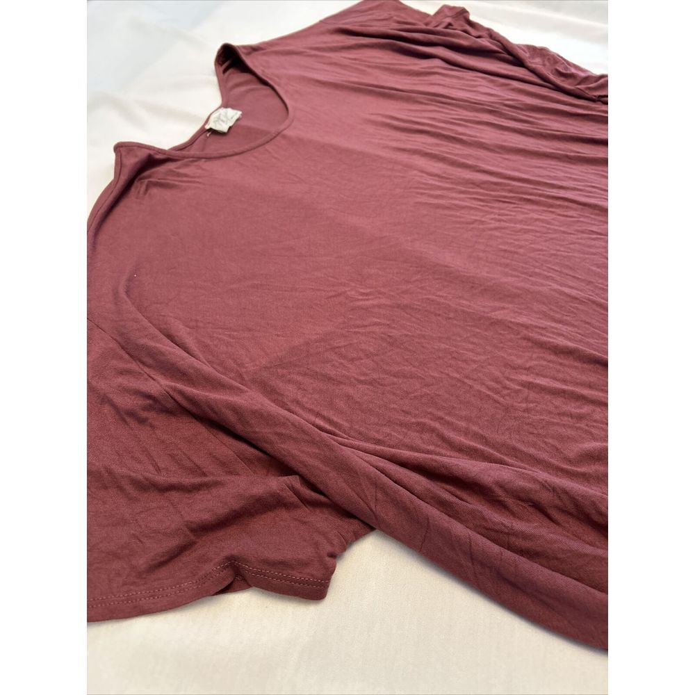Before You Maroon Grace Blouse Top 100% Cotton Lagenlook Women's Size Medium - Picture 7 of 9